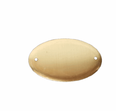 chapa sin barniz latón  5 x 3 cm